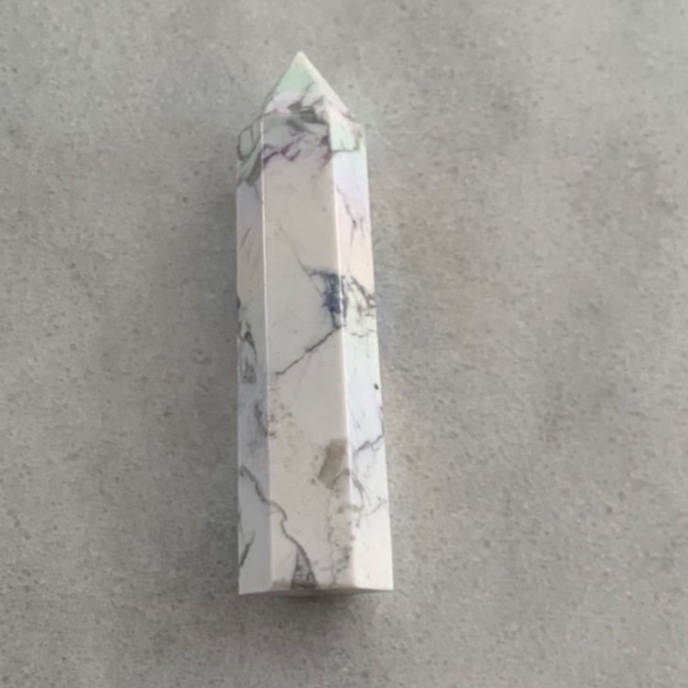 White iridescent Marble Speckle Crystal Tower Home Decor

Brand New